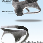 3 Pack Men's Breathable Mesh Ice Silk Sexy Stretch Fit Jockstrap