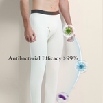 Men's Solid Color Double-Layer Bamboo Fiber Thermal Bottoms
