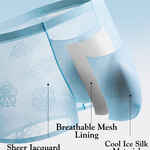4 Pack Men's Ice Silk Antibacterial Mid-Rise Seamless Comfort Trunks