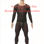Men's Ultra-Thin Ice Silk Sheer Sensual Seamless Activewear Tops & Tights