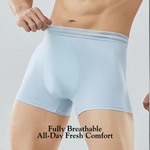 4 Pack Men's Seamless Cooling Ice Silk Antibacterial Mid-Rise Trunks