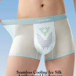 3 Pack Men's Thin Bare-Skin Seamless Ice Silk Moisture-Resistant Trunks