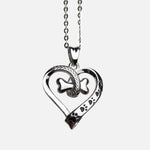 Dog Paw Heart Stainless Steel Necklace