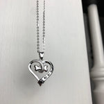 Dog Paw Heart Stainless Steel Necklace