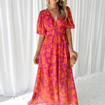 Shawna | Modern Floral Midi Dress