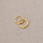 Gold Bevelled Huggie Hoops