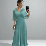Hollis | Elegant Pleated Maxi Dress
