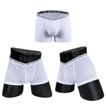 2 Pack Men's Sexy V-shape Waistband Mesh Trunks
