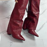 ELOISE™ - Burgundy Leather Boots