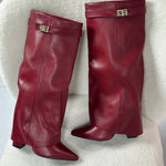 ELOISE™ - Burgundy Leather Boots