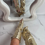 SERAPHINA™ - Gold Leather Boots