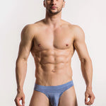 2 Pack Ball Support Pouch Ribbed Men's Bikini Underwear
