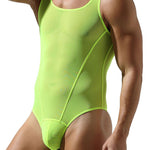 Men's Sexy Mesh Wrestling Singlet Bodysuit