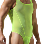 Men's Sexy Mesh Wrestling Singlet Bodysuit
