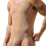 Men's Sexy Mesh Wrestling Singlet Bodysuit