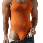 Men's Sexy Mesh Wrestling Singlet Bodysuit