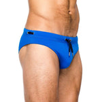Men's Solid Swimming Briefs Drawstring Bikini