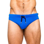 Men's Solid Swimming Briefs Drawstring Bikini