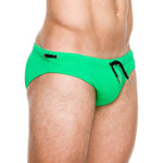 Men's Solid Swimming Briefs Drawstring Bikini