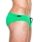 Men's Solid Swimming Briefs Drawstring Bikini