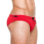 Men's Solid Swimming Briefs Drawstring Bikini