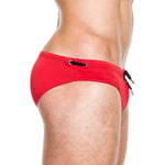 Men's Solid Swimming Briefs Drawstring Bikini