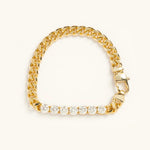 Modern Gold Link Crystals Bracelet