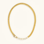 Dazzling Crystals Gold Link Necklace
