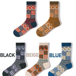 3 Pack Retro Ethnic Jacquard Calf Socks