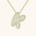Bubble Initial Crystals Necklace