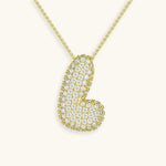 Bubble Initial Crystals Necklace