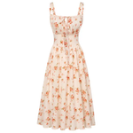 MAREN™ – Floral Print Tie-Waist Midi Dress