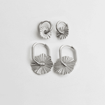 Toned Scalloped Hoop Earrings