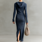 Tracy | Slim-fit Hooded Knitted Maxi Dress