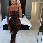 Rozalia | Leopard Print Spaghetti Maxi Dress
