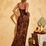 Rozalia | Leopard Print Spaghetti Maxi Dress