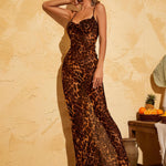 Rozalia | Leopard Print Spaghetti Maxi Dress