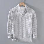 Men's Cozy Cable Knit Zip-Up Sweater