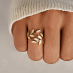 Botanical Opal Leaf Ring