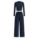 REMI™ – Ribbed Knit Crop & Wide Leg Lounge Set