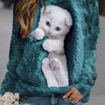 Neko™ - Cozy Cat Print Sweatshirt