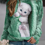 Neko™ - Cozy Cat Print Sweatshirt