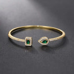 Elegant Emerald Open Cuff Bracelet