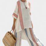 Tracy | Sophisticated Multicolor Striped Top & Mediterranean Pants
