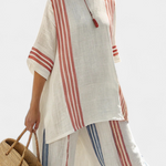 Solvane | Sophisticated Multicolor Striped Top & Mediterranean Pants