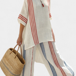 Tracy | Sophisticated Multicolor Striped Top & Mediterranean Pants