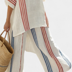 Tracy | Sophisticated Multicolor Striped Top & Mediterranean Pants