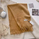 KHIONNE™ - Comfy Soft Plain Tassel Scarf Shawls