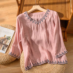 Claire | Pattern V-Neck Blouse