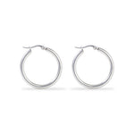 Polished Silver Classic Hoop Earrings